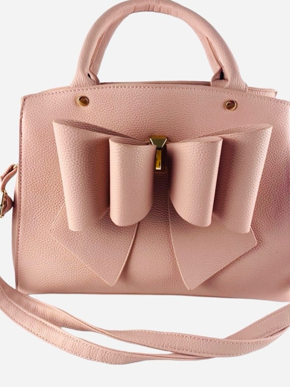 Women's Blush Pink Bow Handbag